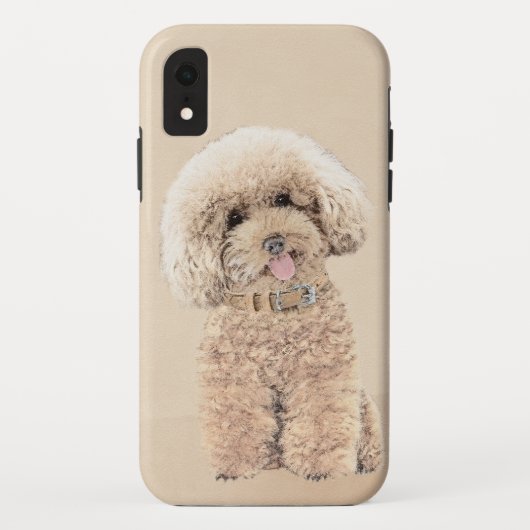 Poodle Miniature Speelgoed Abriot Cream Brown Dog Case-Mate iPhone Case (Achterkant)