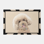 Poodle Miniature Speelgoed Abriot Cream Brown Dog  Deurmat (Voorkant)