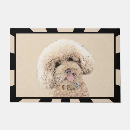 Poodle Miniature Speelgoed Abriot Cream Brown Dog  Deurmat (Voorkant)