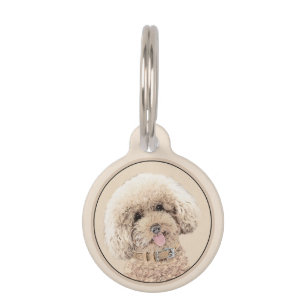 Poodle Miniature Speelgoed Abriot Cream Brown Dog Huisdierpenning