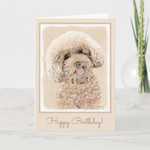 Poodle Miniature Speelgoed Abriot Cream Brown Dog  Kaart