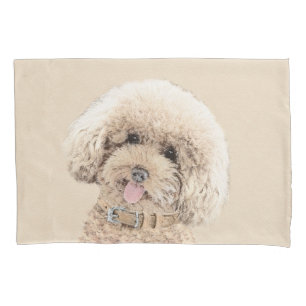 Poodle Miniature Speelgoed Abriot Cream Brown Dog Kussensloop