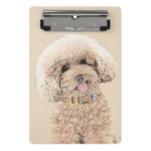 Poodle Miniature Speelgoed Abriot Cream Brown Dog Mini Klembord