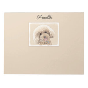 Poodle Miniature Speelgoed Abriot Cream Brown Dog Notitieblok