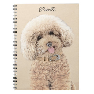 Poodle Miniature Speelgoed Abriot Cream Brown Dog Notitieboek