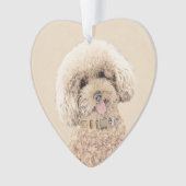 Poodle Miniature Speelgoed Abriot Cream Brown Dog Ornament (voorkant)