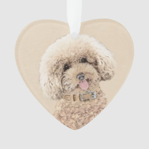 Poodle Miniature Speelgoed Abriot Cream Brown Dog Ornament