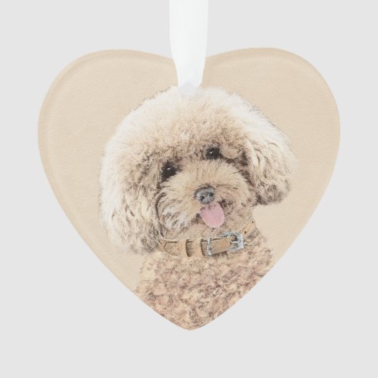 Poodle Miniature Speelgoed Abriot Cream Brown Dog Ornament (voorkant)
