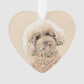 Poodle Miniature Speelgoed Abriot Cream Brown Dog Ornament (achterkant)
