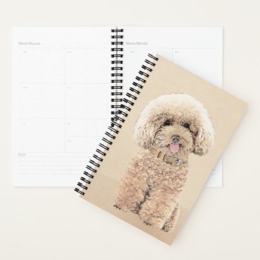Poodle Miniature Speelgoed Abriot Cream Brown Dog Planner (Display)