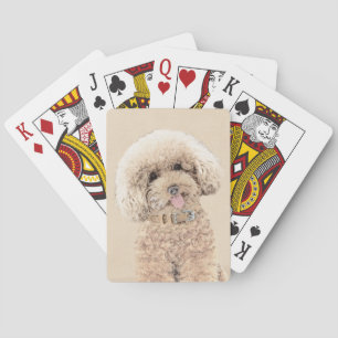 Poodle Miniature Speelgoed Abriot Cream Brown Dog Pokerkaarten