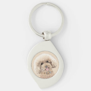 Poodle Miniature Speelgoed Abriot Cream Brown Dog  Sleutelhanger
