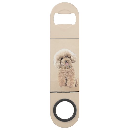 Poodle Miniature Speelgoed Abriot Cream Brown Dog Speed Flessenopener (Voorkant)