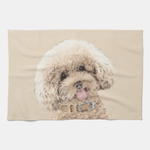 Poodle Miniature Speelgoed Abriot Cream Brown Dog Theedoek