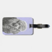 Poodle Miniature Speelgoed Silver Gray Blue Dog Ar Bagagelabel (Achterkant horizontaal)