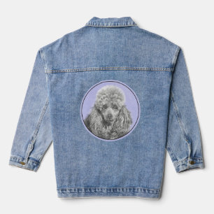 Poodle Miniature Speelgoed Silver Gray Blue Dog Ar Denim Jacket