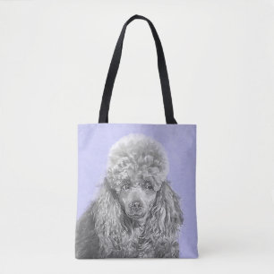 Poodle Miniature Speelgoed Silver Gray Blue Dog Ar Draagtas