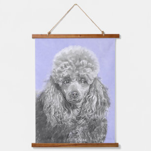 Poodle Miniature Speelgoed Silver Gray Blue Dog Ar Hangend Wandkleed