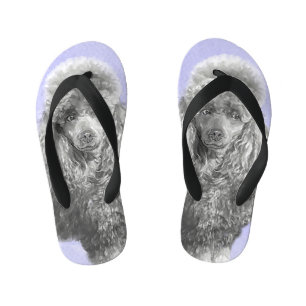 Poodle Miniature Speelgoed Silver Gray Blue Dog Ar Kinder Teenslippers