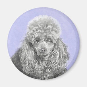 Poodle Miniature Speelgoed Silver Gray Blue Dog Ar Magneet