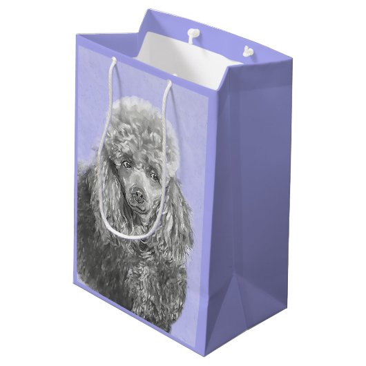 Poodle Miniature Speelgoed Silver Gray Blue Dog Ar Medium Cadeauzakje (Achterkant Gekanteld)