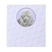 Poodle Miniature Speelgoed Silver Gray Blue Dog Ar Notitieblok (Voorkant)