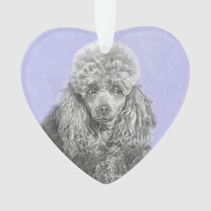 Poodle Miniature Speelgoed Silver Gray Blue Dog Ar Ornament