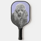 Poodle Miniature Speelgoed Silver Gray Blue Dog Ar Pickleball Paddle (Achterkant)