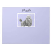 Poodle Miniature Speelgoed Silver Grey Dog Art Not Notitieblok (Voorkant)