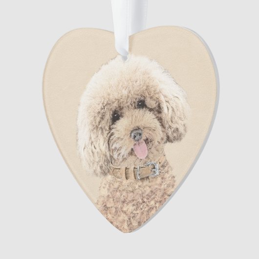 Poodle Miniature Toy Apricot Crème Chien Brown Art (devant)