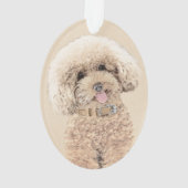 Poodle Miniature Toy Apricot Crème Chien Brown Art (dos)