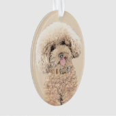 Poodle Miniature Toy Apricot Crème Chien Brown Art (devant)