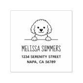 Poodle Mix Dog Doodle Pet Address Zelfinktende Stempel (Design)