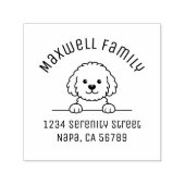 Poodle Mix Dog Doodle Pet Family Arch Address Zelfinktende Stempel (Design)
