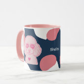 Poodle Mom Mug | Custom Name Pink Dog Sunglasses (Devant gauche)