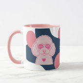Poodle Mom Mug | Custom Name Pink Dog Sunglasses Mok (Links)