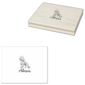 poodle monochroom 	rubberstempel (Gestempeld)