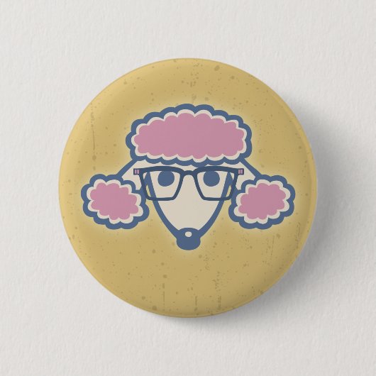 Poodle Nerd Ronde Button 5,7 Cm (Voorkant)