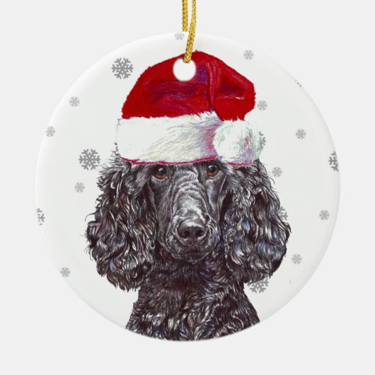 Poodle - Noël Chapeau Bauble Décoration (Devant)