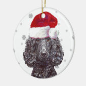 Poodle - Noël Chapeau Bauble Décoration (Gauche)