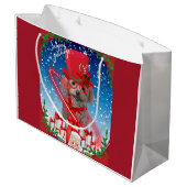 Poodle Noël Joyeuses Fêtes Cadeau Sac (Dos Angle)