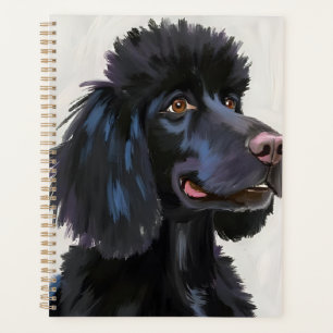 Poodle Noir Peinture d'animaux à l'aquarelle de