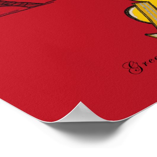 Poodle noir Scooter affiche (Coin)