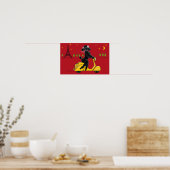 Poodle noir Scooter affiche (Cuisine)