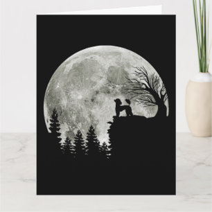 Poodle op berg Halloween-cadeau voor Poodle-liefhe Kaart