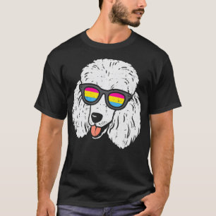 Poodle Panseual Glasses Pan Pride Flag Dog T-shirt