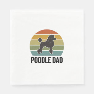 Poodle Papa Vintage Zonsondergang Hondenliefhebber Servet
