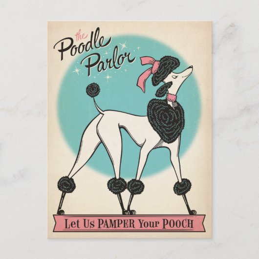 Poodle Parlor Briefkaart (Voorkant)