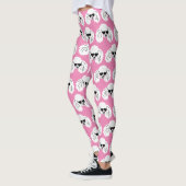 Poodle Pattern Cute Pink Leggings (Links)
