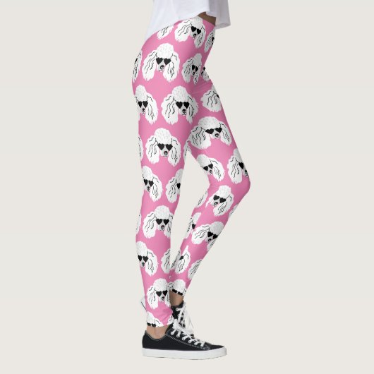 Poodle Pattern Cute Pink Leggings (Rechts)